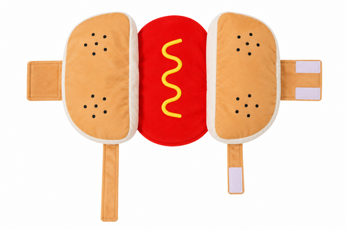 Hot Dog Bun Costume displayed on a dog for Halloween