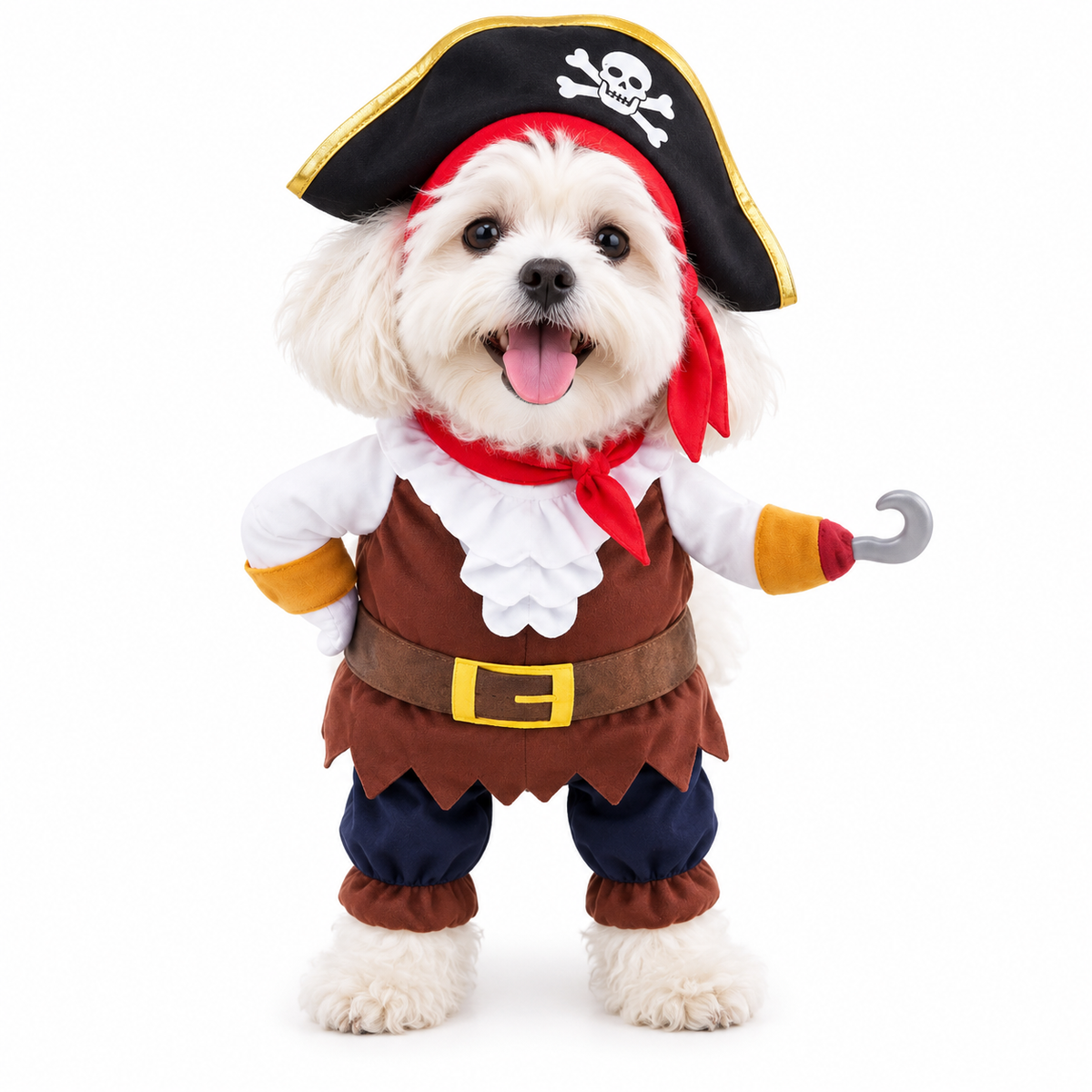 Dog wearing the Woodland Fawn Onesie with oversized plush ears